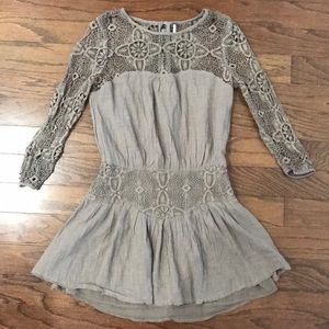 Free People Size 6 Cotton Lace Tunic Top